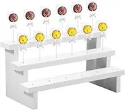 UKQRRTC Cake Pop Display Stand 3 Tier 15 Holes Foldable Lollipop Display Riser Wooden White Lollipop Holder Sucker Stand Lollipop Stick Stand for Birthday Party (1 Pack)