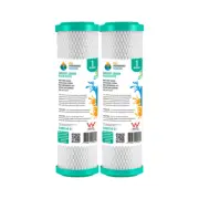 2x CARBON BLOCK WATER FILTERS 100% COCONUT CARBON 1 micron 10" x 2.5" (4-6CTO)