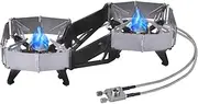 2 Burner Camp Stove, 2 Burner Cookware Portable For Picnics, High Performance Folding Windshield Outdoor Cookware For Fishing