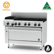 Goldstein Gas 6 Burners, 305 X 510 BBQ , 40'' Convection Oven Electric PFC12Q640E-X