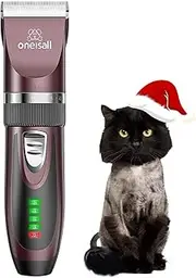oneisall Quiet Clipper, Cat Dogs, Professional Hair Trimmer for Long Hair Cats with Thick Fur, Dog Clipper, Cat Shaver with Powerful Motor (Pink)