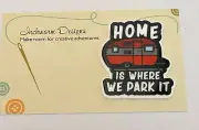 Needleminder Needle Caravan Home is where we park it Minders cross stitch