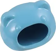 PEPLAYTAL Ceramic Hamster House Nest Bed for Hamsters Safe Durable Material Easy to Clean Portable Design for Home Travel Use Blue Color