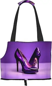 Elegant Purple High Heels with Lipstick print Puppy Carrier Dog Walking Bags Pets Dogs Carrier Bag for small Dogs and Cat and Rabbit