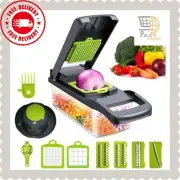 Vegetable Chopper 16 PC Set, Multifunctional Slicer, Cutter, Mincer w. Container