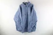 NOS Vtg 90s Carhartt Mens 3XL Heavyweight Chamois Cloth Button Shirt Blue USA