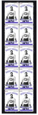 MOOSE WATSON TORONTO GRANITES ICE HOCKEY LEGENDS MINT STRIP OF 10 STAMPS