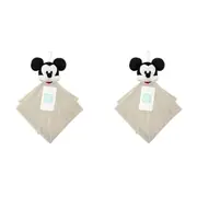 2PK Disney Mickey Baby/Kids Soft Polyester Plush Security Blanket 31x31cm