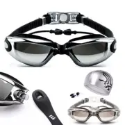 Goggles Hat Adult Swimming Glasses Earbuds Anti Fog Swim Cap Case Ear Plugs