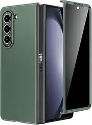 [Maxdara] for Samsung Galaxy Z Fold 5 Case with Built-in Privacy Screen Protector, Fold 5 Case Support Wireless Charging Shockproof Protective Phone Cover for Galaxy Z Fold5 (Green)