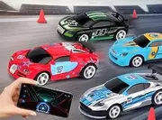 Mini RC 1:58 Scale Small Pocket Portable Micro Racing Car Can Miniature Coke Can Upgraded 2.4G Wireless Radio Remote & APP Control for Multi-Users (Qty. 1 = 1 Can) (Black-Green)