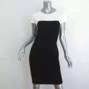 Narciso Rodriguez Colorblock Dress Black/White Pebble Crepe Size 40 NEW