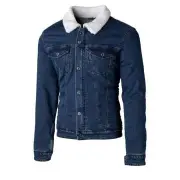 Sherpa Denim Textile Shirt Blue