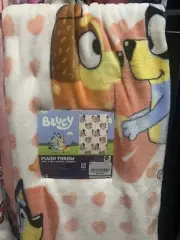 Bluey Valentine's Day Plush Throw Blanket 50 x 70" Hearts