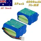 4.0Ah For iRobot 4409709 Braava 380 380T Mint 5200 5200C 2Pcs 7.2V Ni-Mh Battery