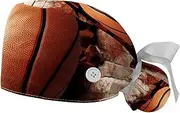 [YTYVAGT] 2-Pc,Gourd-Shaped Working Cap,Fisherman Hat with Buttons and Cotton Sweatband,3D Pattern Basketball Wall