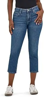 [Lee] Womens Plus Size Legendary 26 Straight Crop Jean, Indigo Quilt, 24 Plus