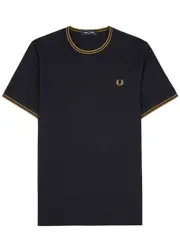 Fred Perry Logo-embroidered Cotton T-shirt - Blue XXL