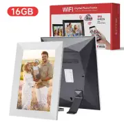 NNEDSZ White 16GB Storage 10-Inch WiFi Digital Photo Frame | HD Display + Remote