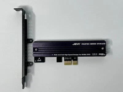 JEYI M.2 NVME to PCIe x1 Adapter w/ Aluminum Heatsink for M Key SSD Card New