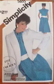 Simplicity Sewing Pattern 5835 Misses Pullover Dress Jacket Size 10-14 VTG UC