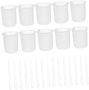 KALLORY Epoxy Resin Mixing Cups Pipettes Set of 35pcs for DIY Crystal Epoxy Crafts Art Restoration Jewelry Making