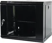 9U Wall Mount Network Server Cabinet with Glass Door, Locks, Removable Side Panels, for IT Equipment, A/V Devices
