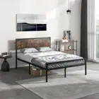 Costway Industrial Double/Queen Size Bed Frame with 9 Support Legs-Double