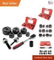 Ergonomic Manual Knockout Hole Punch Driver Kit – Cuts 1/2 to 2 Inch Holes