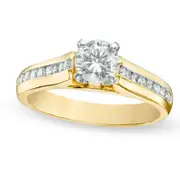 0.88 CT. T.W. Natural Diamond Engagement Ring in Solid 14K Gold