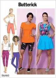 Butterick Sewing Pattern B6460 Misses Skort Shorts Pants Activewear Sizes LG-XXL