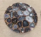 Wild Agate Round Table, Gemstone Coffee Table, Handmade Furniture,