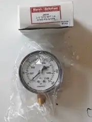 MARSH J4658 - 2.5" Dial - 0-300 psi/kPa Pressure Gauge 1/4npt lower