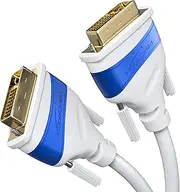 Dual Link DVI Cable White, with ferrite core for Interference-Free Signal Transmission – 2m (Digital DVI-D/24+1 Monitor Cable, up to 2560×1600 at 60Hz or Full HD/1080p) – by CableDirect