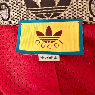 Gucci X Adidas聯名 滿版Logo翻領運動外套 S號