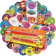 HORIECHALY 3 Rolls Scratch and Sniff Scented Stickers for Kids, 600 Pcs Smelly Motivational Reward School Stickers, Scented Encouragement Classroom Stickers for Teachers, Students(1.57")