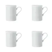 4x Maxwell & Williams Fine Bone China 340ml Cashmere Mug Cylindrical Cup White