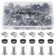 M6 x 16mm Rack Mount Cage Nuts Screws and Washers for Rack Mount Server Cabin...