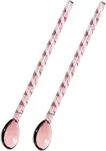 Luxshiny Set of 2 Glass Coffee Spoons Spiral Shape for Stirring Hot Drink Soup Dessert Breakfast