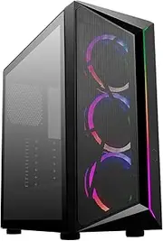 Cooler Master CMP 510 PC Case - Mid-Tower Chassis with ARGB Strip, Mesh Front Intake, 3 x 120mm ARGB Fans, Tempered Glass Side Panel, Versatile Cooling & Component Support, Breathable PSU Shroud