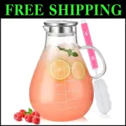 Stovetop-Safe 105.6oz Borosilicate Glass Pitcher with Hygienic Lid & Handle