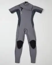 VOLCOM Wetsuit 2mm chestzip ss fullsuit GREY size 12 boys New C9512331