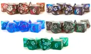 MET176 16mm Acrylic Stardust Poly Dice Set: Blue/Purple Numbers (7)