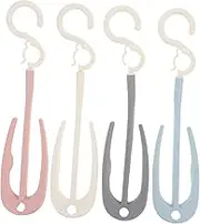 Hohopeti Shoe Drying Rack Set of 4 Portable Plastic Hangers Space Saving Home Storage for Slippers Shoes in White Grey Light Blue Light Pink