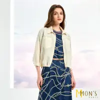 在飛比找momo購物網優惠-【MON’S】下擺抽繩雙頭拉鏈短外套