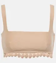 Valentino Scalloped cotton-blend bra top