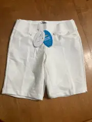 NEW 2 Pairs Ladies Womens Greg Norman Play Dry Shorts Size XS Extra Small WHITE
