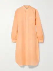 [Charvet] Charvet - Elysee Oversized Linen Nightdress - Pastel orange - medium medium Orange