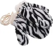 [MOBUTOFU] 1 Pair Cute Zebra Pattern Mittens for Women Warm Gloves with Neck Strap for Riding Cycling Outdoor Activities Thickened Design for Maximum Warmth Cold Weather