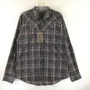 Wrangler Retro / Plaid Long Sleeve Cowboy Western Snap Front Shirt NWT / Size XL